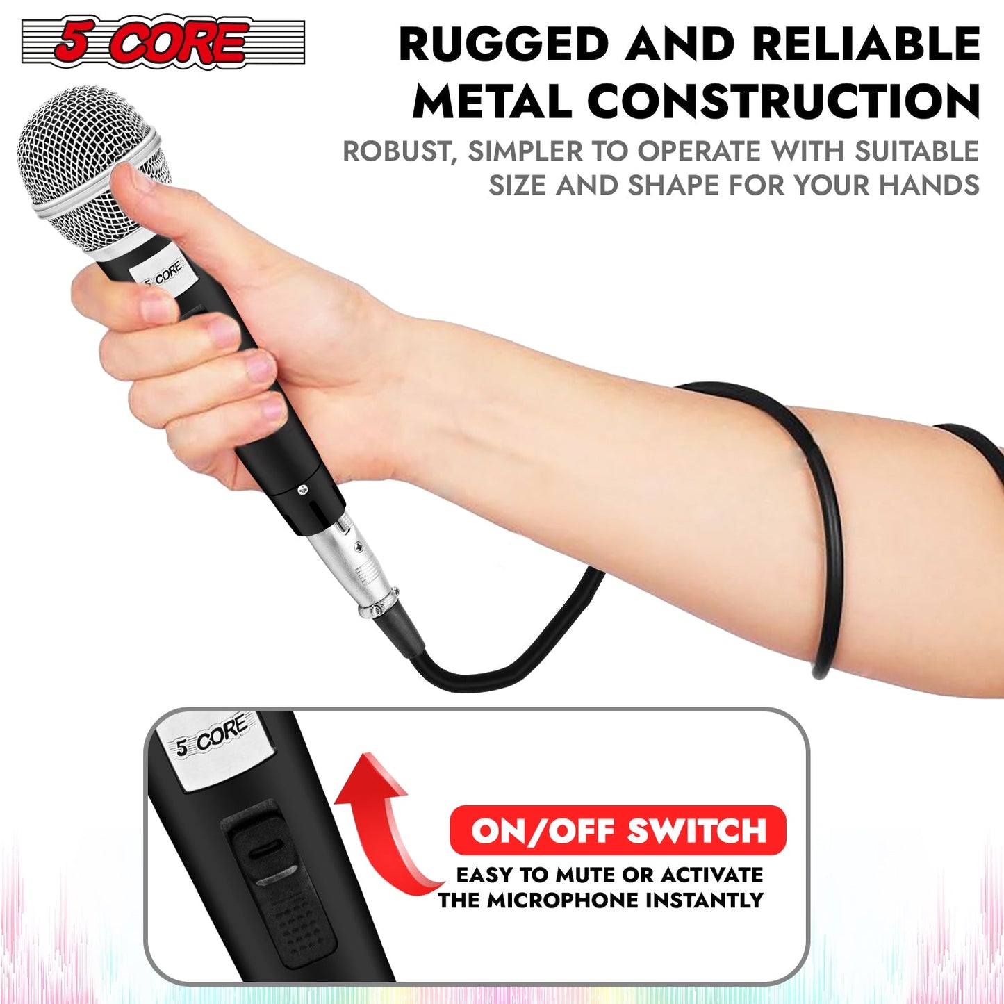 5Core XLR Microphone Dynamic Mic Karaoke Singing Studio Mics Handheld Microfono-2