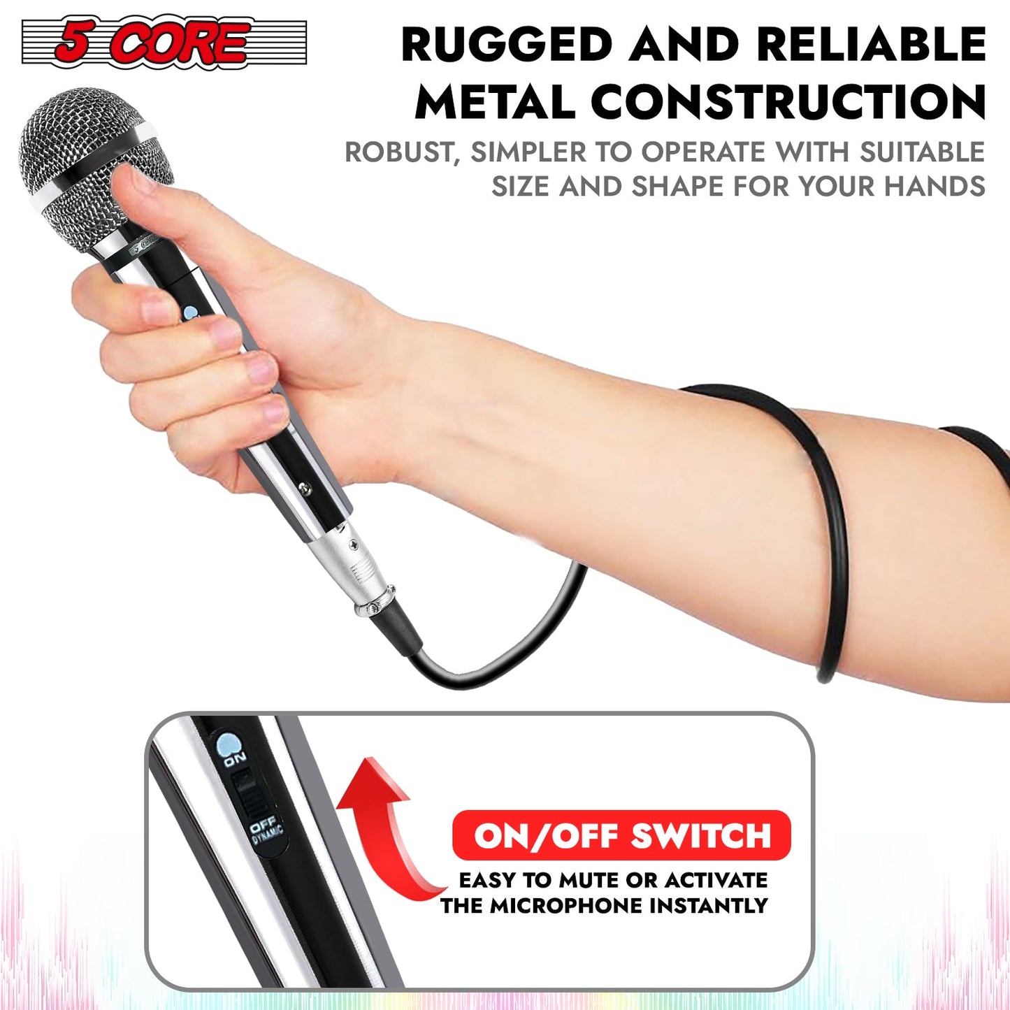 5Core XLR Microphone Dynamic Mic Karaoke Singing Studio Mics Handheld Microfono-2