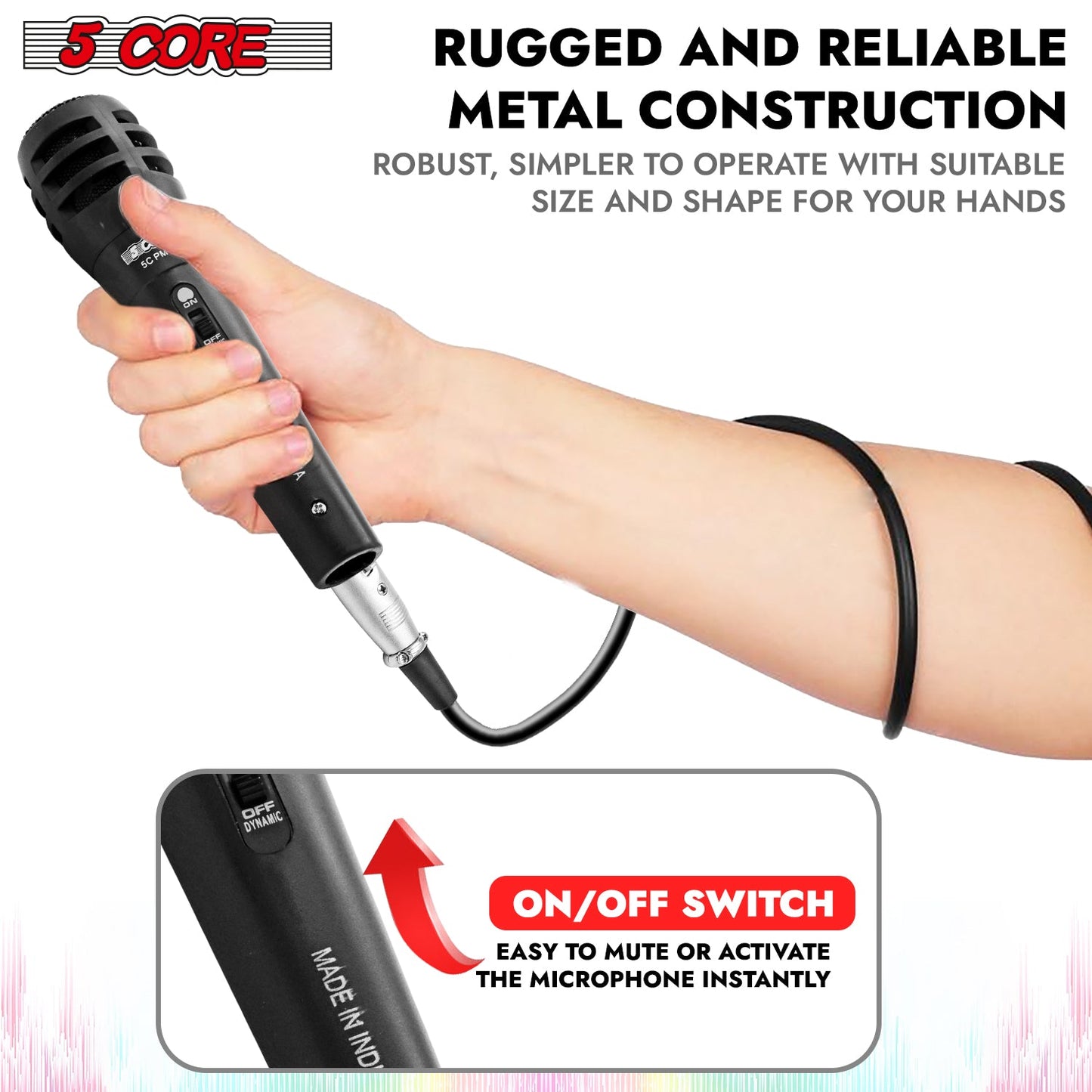 5Core XLR Microphone Dynamic Mic Karaoke Singing Studio Mics Handheld Microfono-2