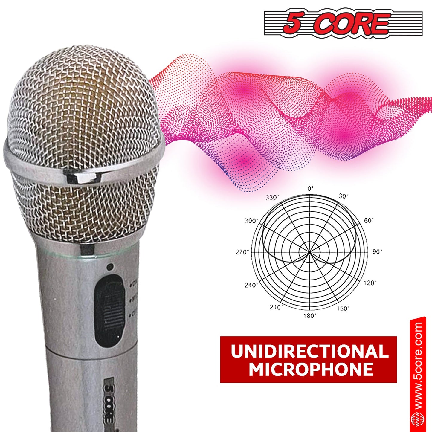 5Core Wireless Microphone Dual Function Wireless - Wired Microphone Microfono Inalambrico-4