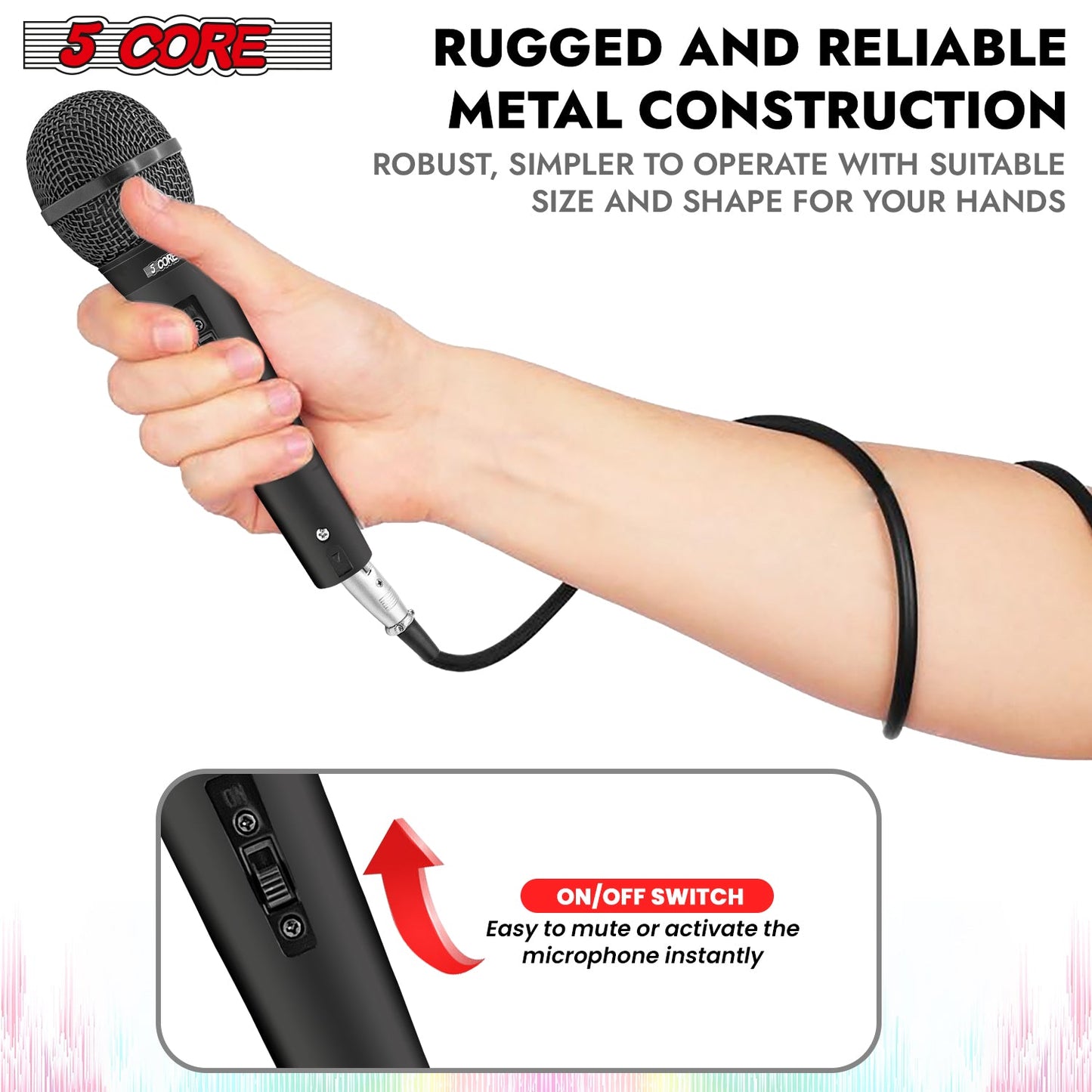 5Core XLR Microphone Dynamic Mic Karaoke Singing Studio Mics Handheld Microfono-4