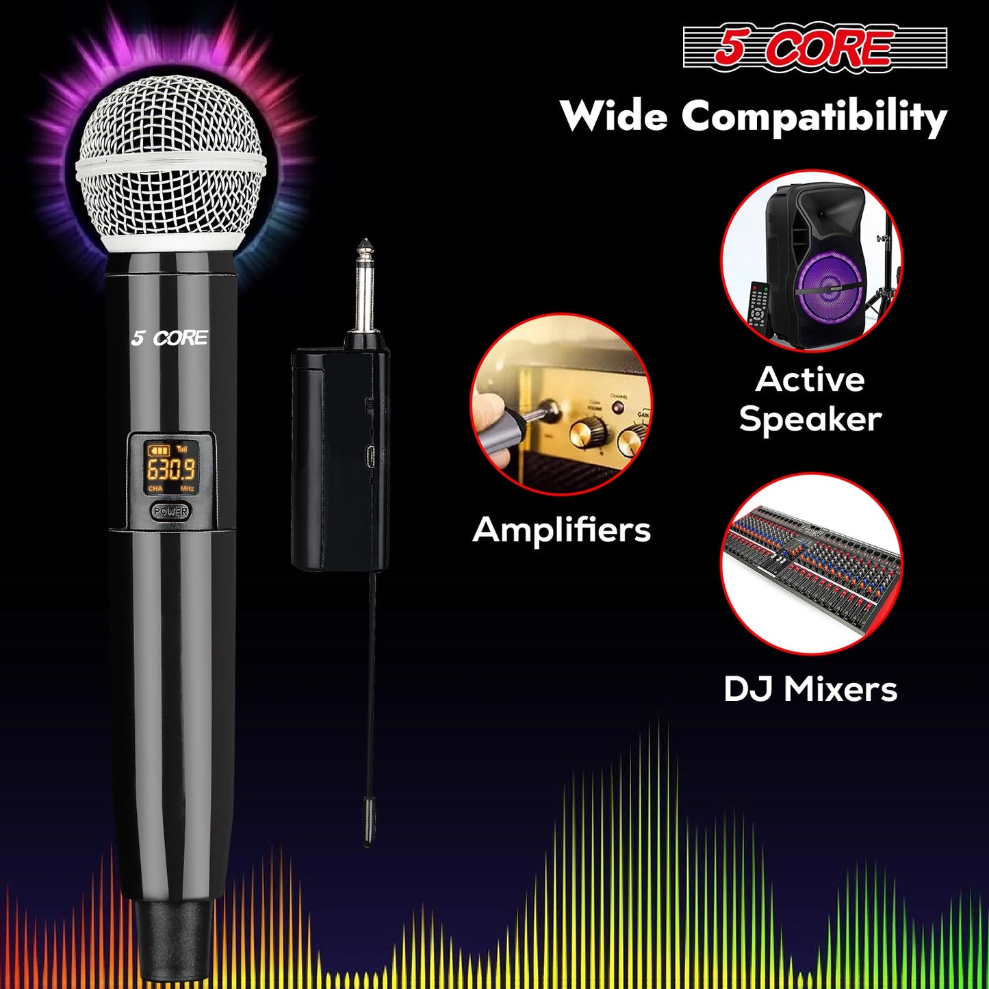 5Core Wireless Microphones VHF Microfonos Inalambricos Professional Handheld Cordless Mic-4