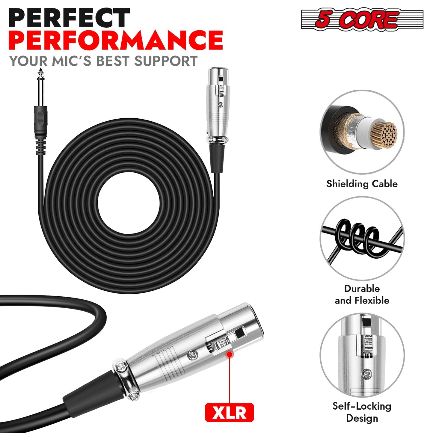 5Core XLR Microphone Dynamic Mic Karaoke Singing Studio Mics Handheld Microfono-3