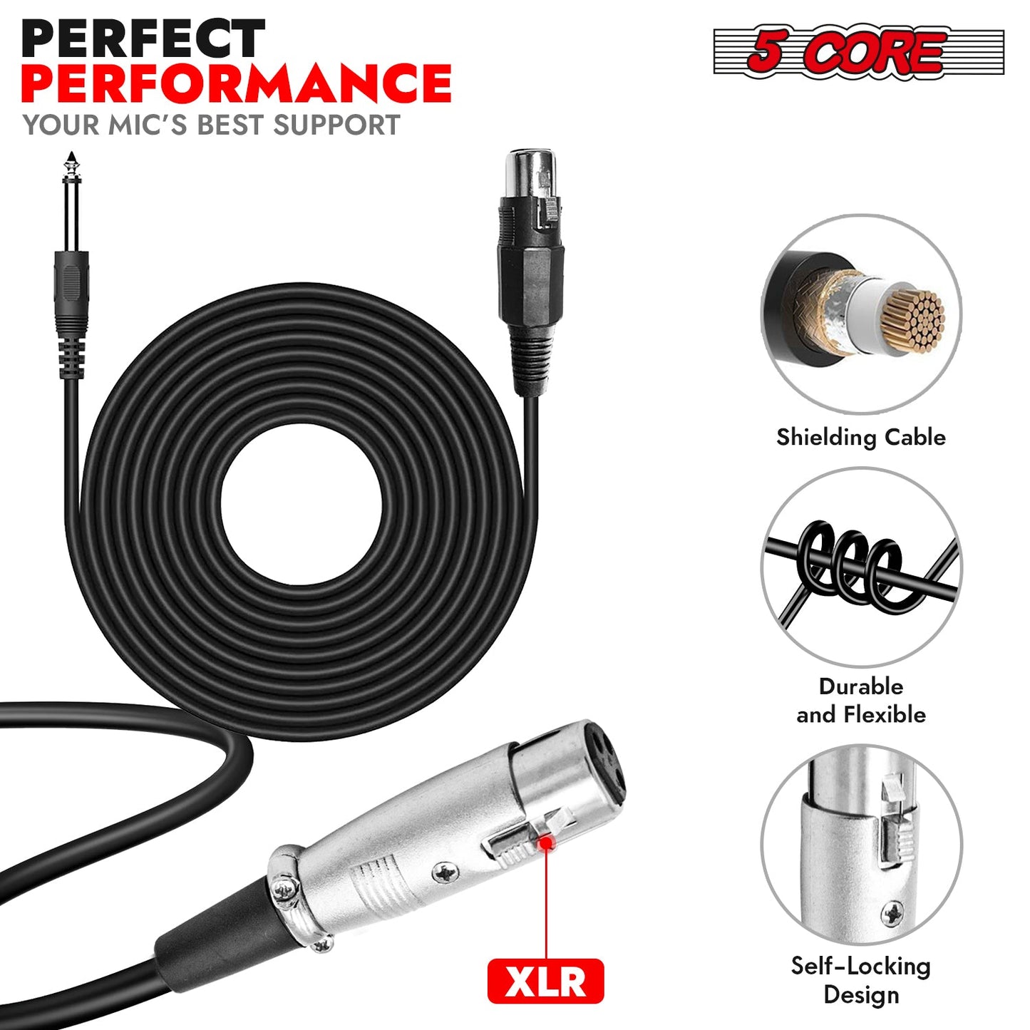 5Core XLR Microphone Dynamic Mic Karaoke Singing Studio Mics Handheld Microfono-3