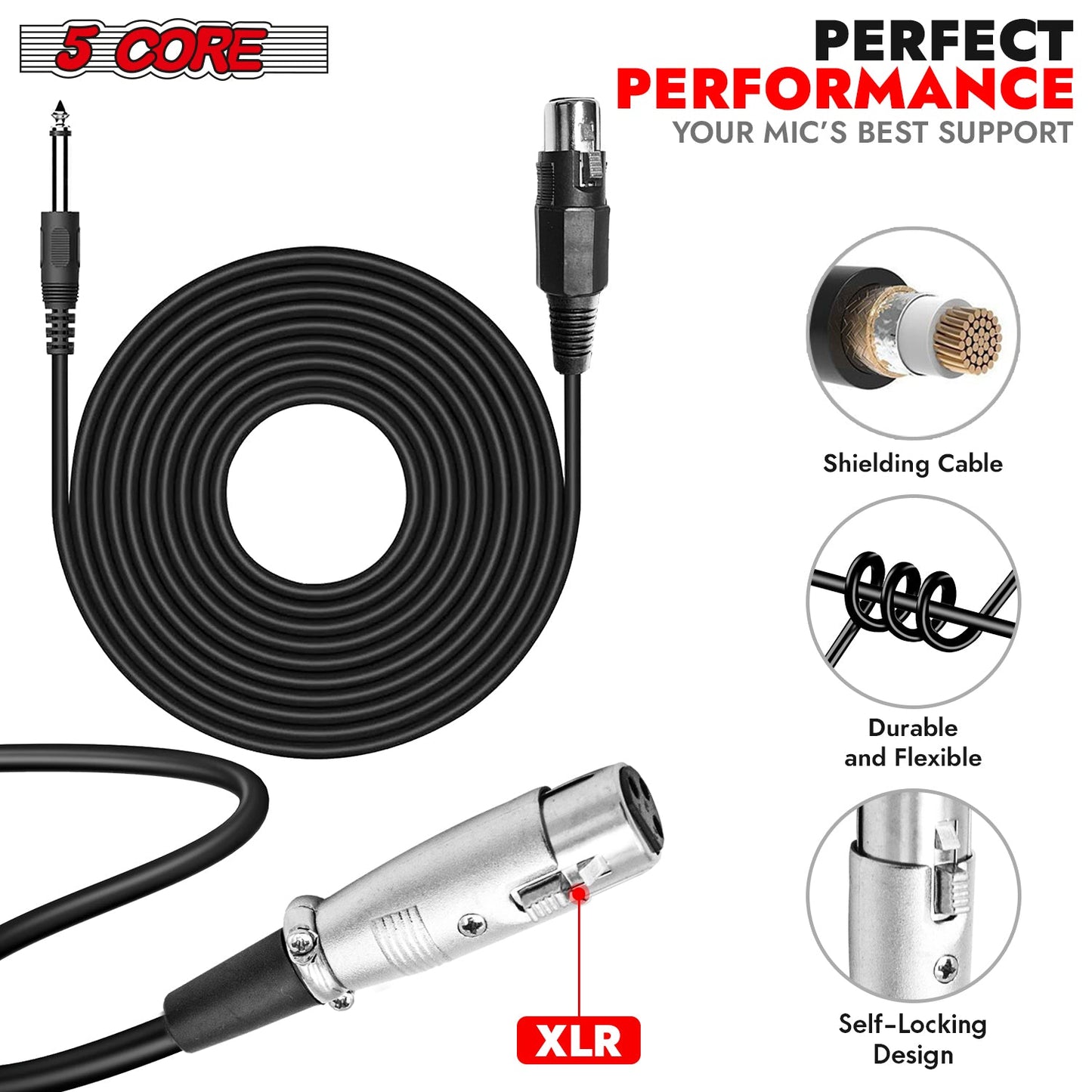 5Core XLR Microphone Dynamic Mic Karaoke Singing Studio Mics Handheld Microfono-3