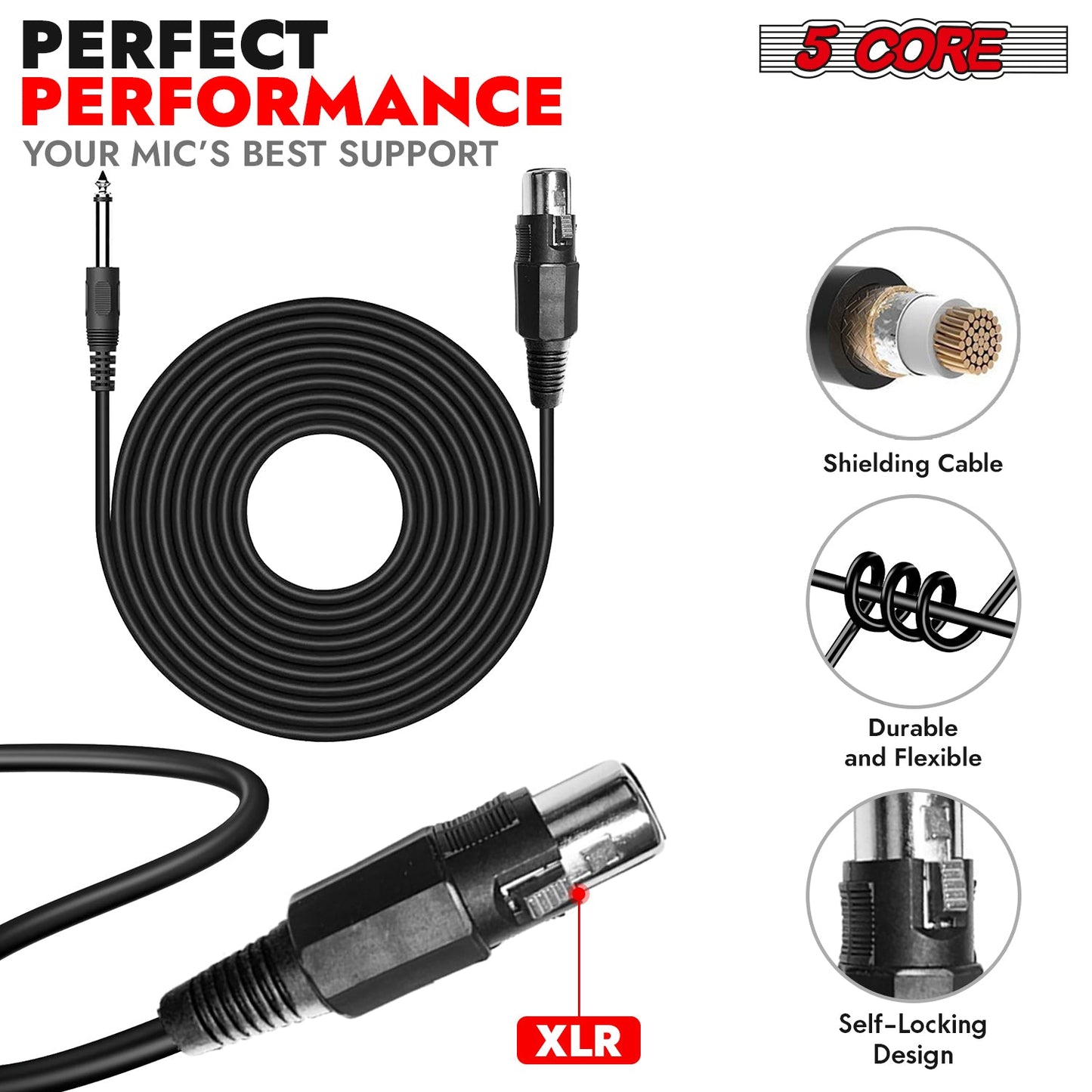 5Core XLR Microphone Dynamic Mic Karaoke Singing Studio Mics Handheld Microfono-3