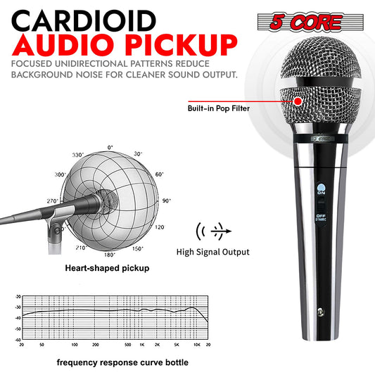 5Core XLR Microphone Dynamic Mic Karaoke Singing Studio Mics Handheld Microfono-1