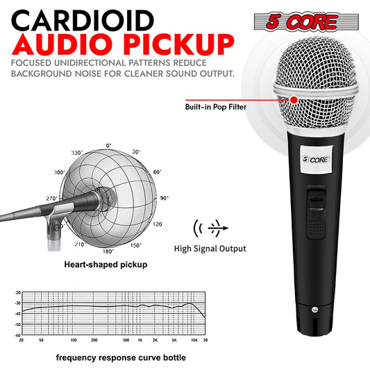 5Core XLR Microphone Dynamic Mic Karaoke Singing Studio Mics Handheld Microfono-1