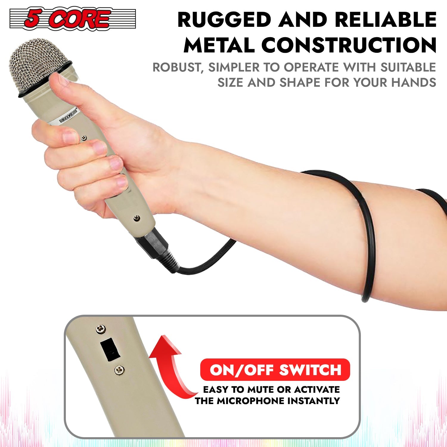 5Core XLR Microphone Dynamic Mic Karaoke Singing Studio Mics Handheld Microfono-2