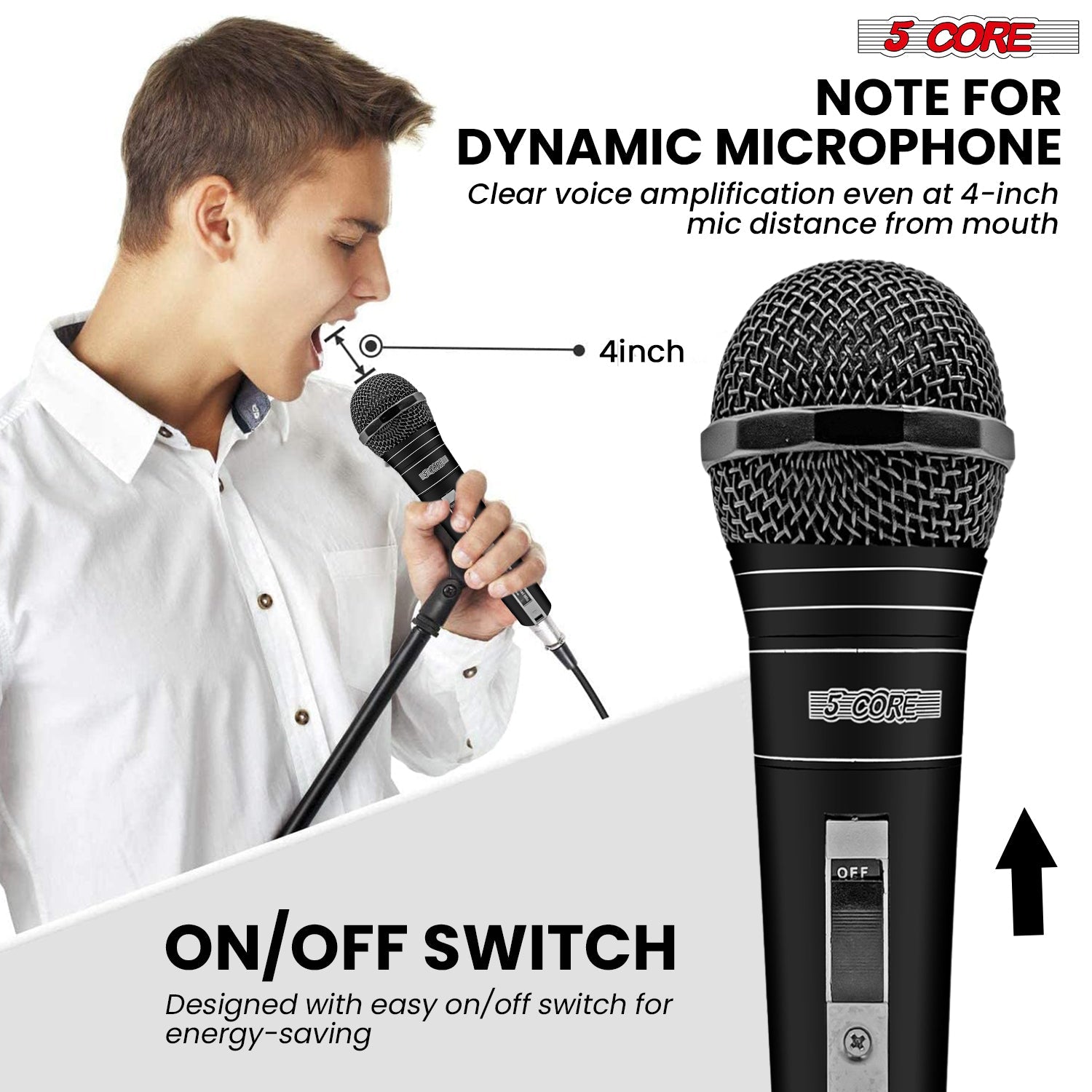 5Core XLR Microphone Dynamic Mic Karaoke Singing Studio Mics Handheld Microfono-2